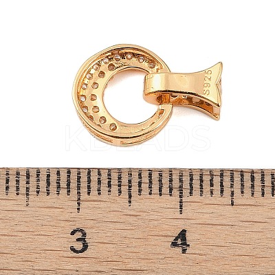 925 Sterling Silver Micro Pave Clear Cubic Zirconia Fold Over Clasps STER-P060-41G-1