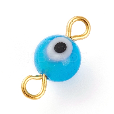 Handmade Evil Eye Lampwork Links Connectors PALLOY-JF00598-1