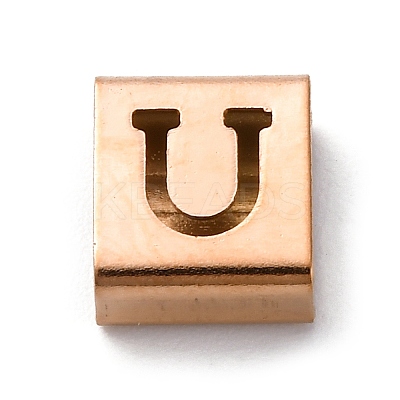 Ion Plating(IP) 304 Stainless Steel Square Slide Charms STAS-L132-09U-RG-1
