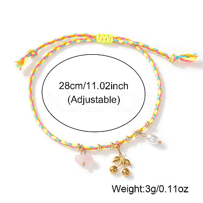 Bohemian 304 Stainless Steel Cherry Charm Bracelets SN9746-1-1