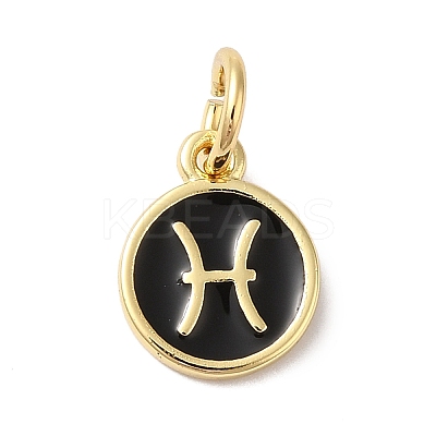 Real 18K Gold Plated Brass Enamel Charms KK-L216-001G-A-1