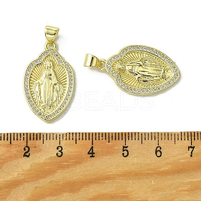 Brass Micro Pave Clear Cubic Zirconia Pendants KK-H472-50A-G-1