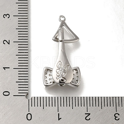 Brass Micro Pave Clear Cubic Zirconia Fold Over Clasps KK-H480-37P-1