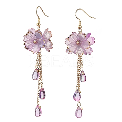 Flower Dangle Earrings EJEW-TA00636-03-1