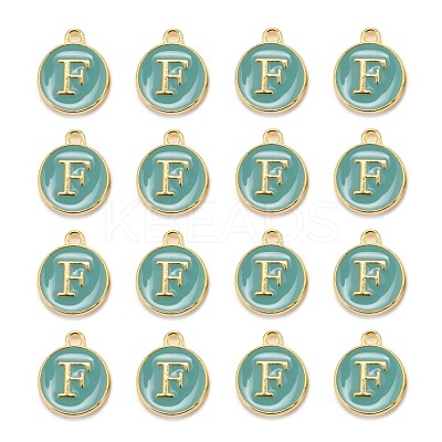 Golden Plated Alloy Enamel Charms ENAM-S118-05F-1