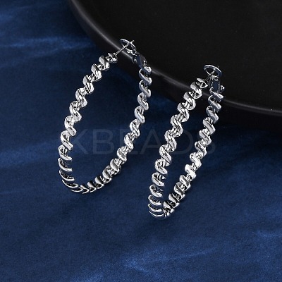 304 Stainless Steel Hoop Earrings EJEW-S250-04A-P-1