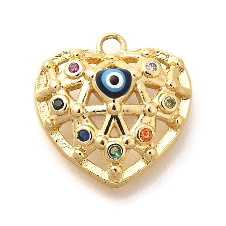 Brass Micro Pave Cubic Zirconia Pendants KK-U048-09G-1