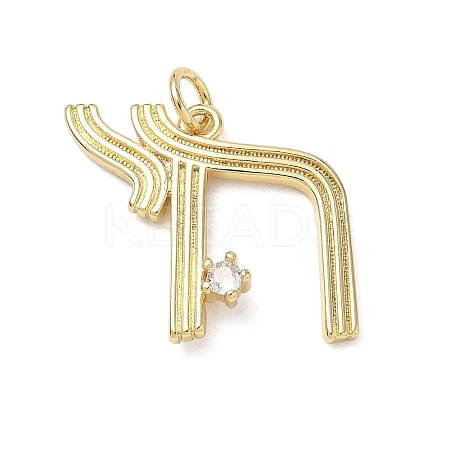 Brass Micro Pave Clear Cubic Zirconia Pendants KK-CBA56EF-06G-1