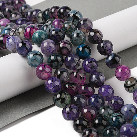 Natural Dragon Veins Agate Bead Strands G-NH0013-B01-02-1