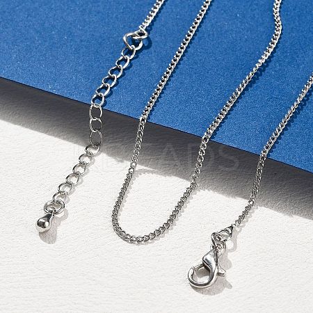 Brass Curb Chain Necklaces for Women NJEW-D302-50P-1