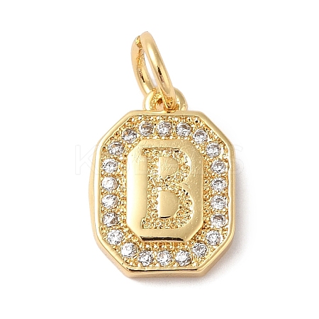 Real 18K Gold Plated Brass Micro Pave Clear Cubic Zirconia Pendants KK-L216-002G-B-1