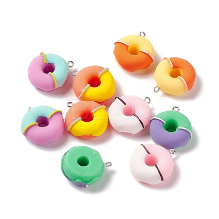 Two Tone Opaque Imitation Food Resin Pendants RESI-G046-13P-1