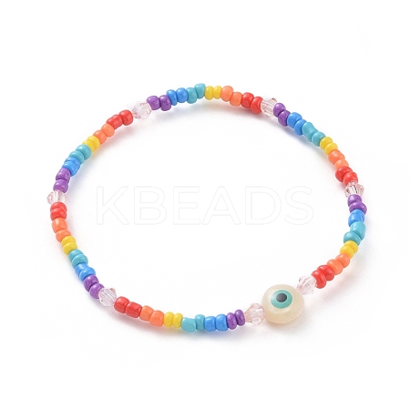 Baking Paint Glass Seed Beads Stretch Bracelets BJEW-JB04829-03-1