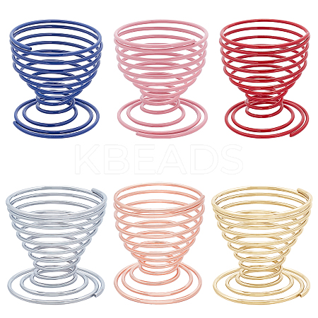 6 Pcs 3 Colors 2 Sizes Stainless Steel Sponge Makeup Blender Holder MRMJ-CA0001-03-1
