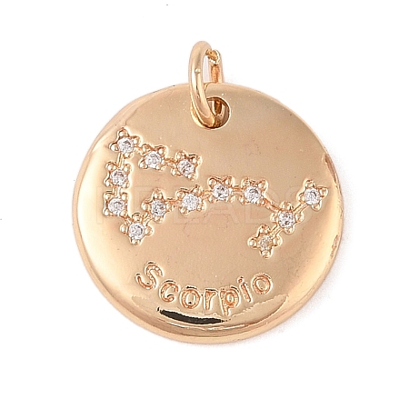 Brass with Clear Cubic Zirconia Pendants LS-KK-N256-24H-G-1