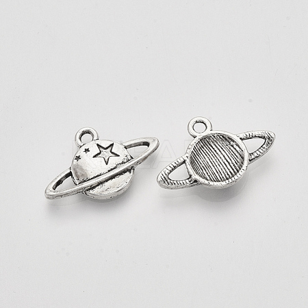 Tibetan Style Alloy Universe Space Charms TIBEP-S319-013AS-RS-1