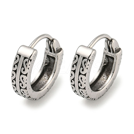 316 Surgical Stainless Steel Hoop Earrings EJEW-D096-23D-AS-1
