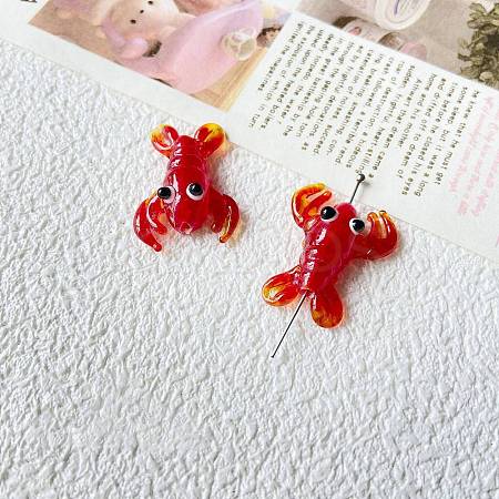 Red Handmade Lampwork Beads PW-WG19368-02-1