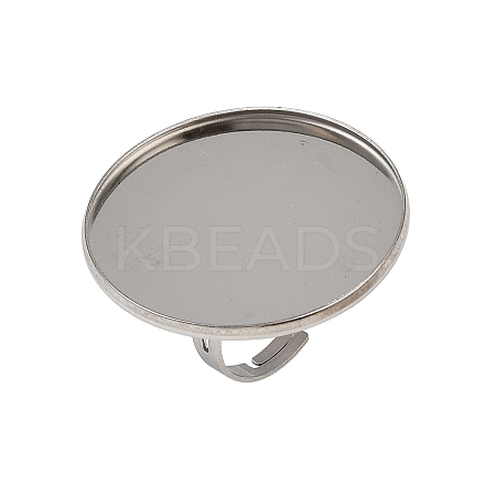 304 Stainless Steel Cuff Ring Components STAS-D372-06P-10-1
