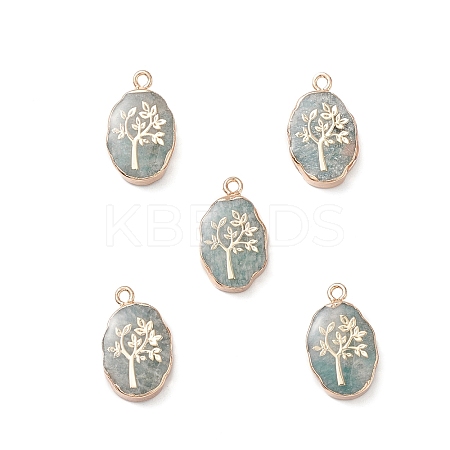 Natural Green Aventurine Pendants X-G-K333-01B-1