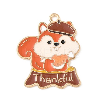 Thanksgiving Day Alloy Enamel Pendants ENAM-I076-01G-02-1