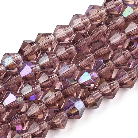 Transparent Electroplate Glass Beads Strands LS-GLAA-F029-4mm-D30-1