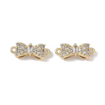 Brass Micro Pave Clear Cubic Zirconia Connector Charms KK-S367-21A-1