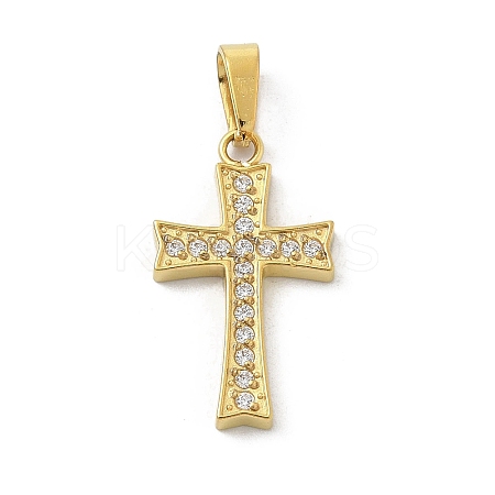 Ion Plating(IP) 304 Stainless Steel Micro Pave Cubic Zirconia Pendants STAS-Z107-08G-04-1