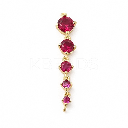 Rack Plating Brass Pave Cubic Zirconia Connector Charms KK-G458-02G-05-1