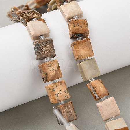 Natural Picture Jasper Beads Strands G-F802-B06-01-1