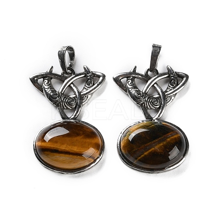 Natural Tiger Eye Pendants G-F777-02AS-06-1