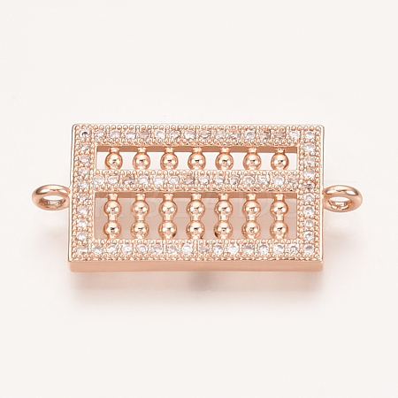 Brass Micro Pave Cubic Zirconia Links ZIRC-T004-31RG-1