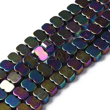 Electroplate Rainbow Color Non-magnetic Synthetic Hematite Beads Strands G-N337-03-1