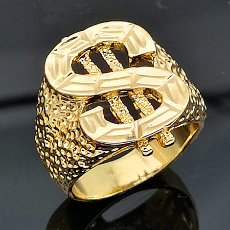 Dollar Sign Zinc Alloy Finger Rings for Men FS-WG78023-05-1