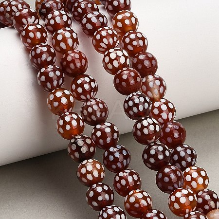 Tibetan Style dZi Beads Strands GG-NH0001-A01-8MM-1