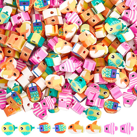 5 Strands Handmade Polymer Clay Beads Strands CLAY-SC0002-22-1