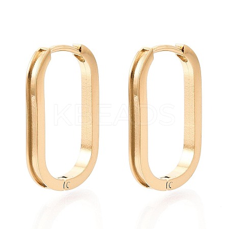 304 Stainless Steel Oval Hoop Earring Findings STAS-G317-02G-1
