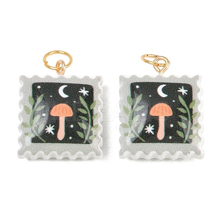 Printed Opaque Acrylic Pendants SACR-P036-01J-G-1