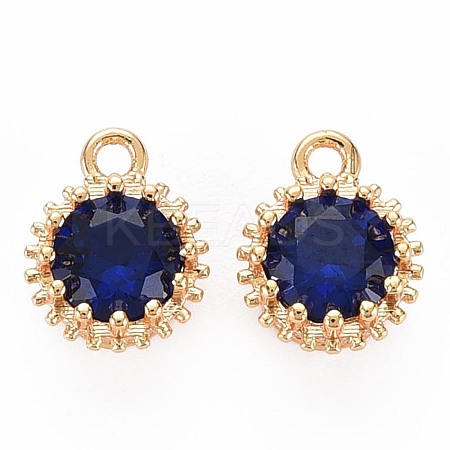 Brass Micro Pave Cubic Zirconia Charms KK-S356-772H-1