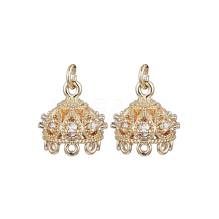 Brass Micro Pave Cubic Zirconia Multi-Strand Links KK-B133-06G-02-1