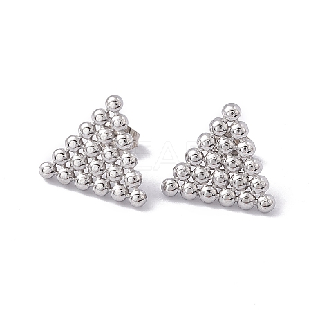 304 Stainless Steel Triangle Stud Earrings for Women EJEW-E199-18P-1