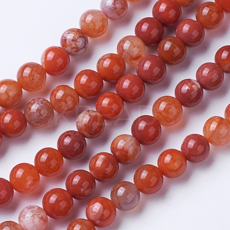 Natural Agate Beads Strands G-G754-06-6mm-1