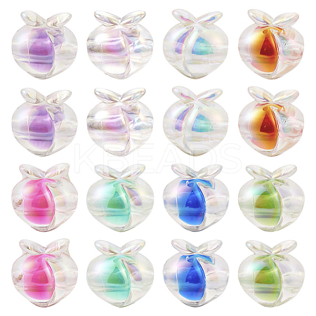  64Pcs 8 Colors UV Plating Rainbow Iridescent Acrylic Beads OACR-TA0001-20-1