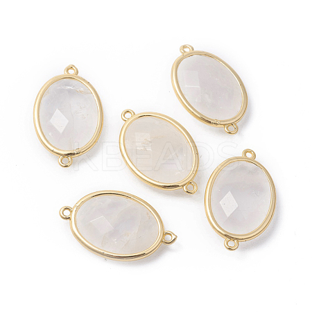 Golden Tone Brass Quartz Crystal Links Connectors G-F339-A02-1