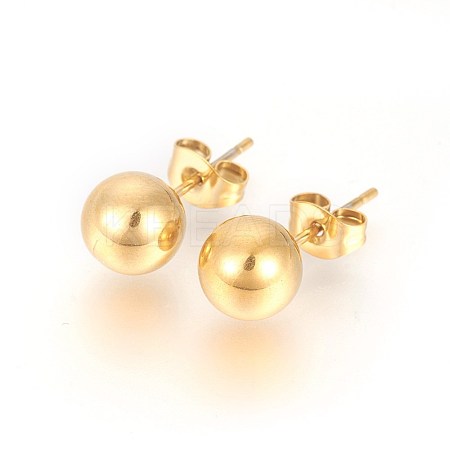 304 Stainless Steel Stud Earrings EJEW-E244-B01-G-1