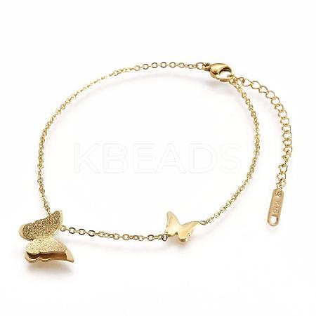304 Stainless Steel Anklets AJEW-K009-11G-1
