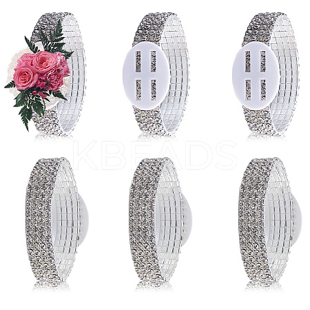 Plastic & Rhinestone Stretch Bracelets AJEW-WH20064-05-1