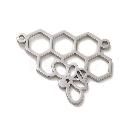 Tarnish Resistant 304 Stainless Steel Connector Charms STAS-O005-03P-1
