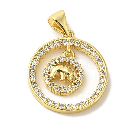 Brass Micro Pave Cubic Zirconia Pendants KK-Z042-22G-1