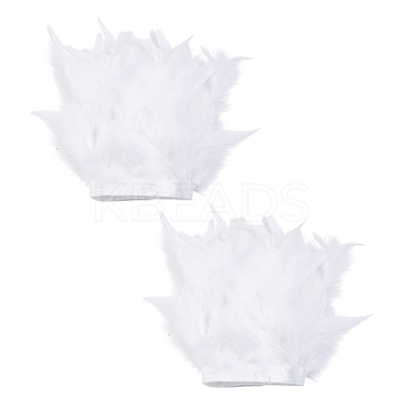 Rooster Feather Trim Clothing Cuffs Decoration AJEW-WH0696-197B-1